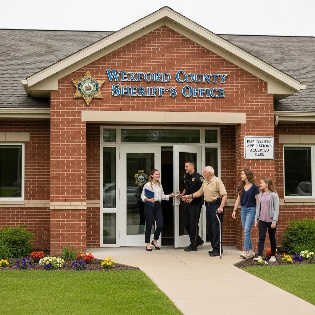 Wexford County Sheriff's Office entrance, illustrating community engagement in the CPL application process